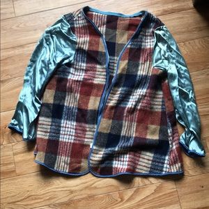 Vintage satin plaid jacket